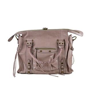 100% LEATHER SATCHEL BAG WITH CROSSBODY STRAP! FROM BC HANDBAGS! COLOR BLUSH NWT